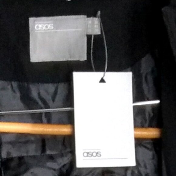 Asos NWT Black'The Dolly Skater' Swing Fit & Flair Frock Coat Hidden ButtonsSz10 - Picture 12 of 16